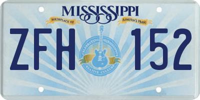 MS license plate ZFH152