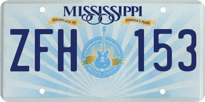 MS license plate ZFH153
