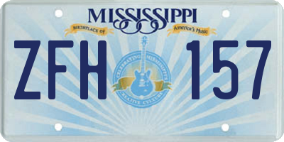 MS license plate ZFH157