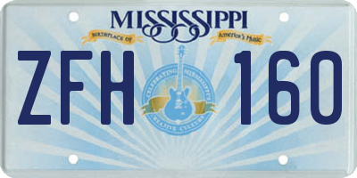 MS license plate ZFH160