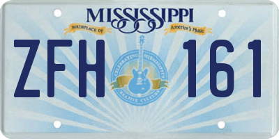 MS license plate ZFH161
