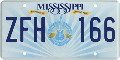 MS license plate ZFH166