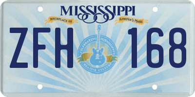 MS license plate ZFH168