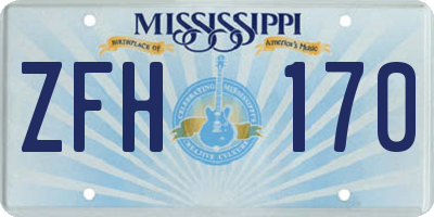 MS license plate ZFH170