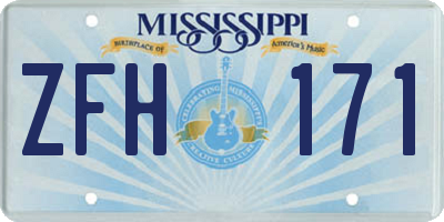 MS license plate ZFH171