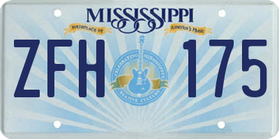 MS license plate ZFH175
