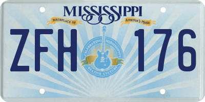 MS license plate ZFH176