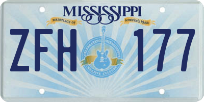 MS license plate ZFH177