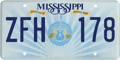 MS license plate ZFH178
