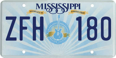 MS license plate ZFH180