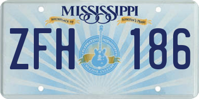 MS license plate ZFH186