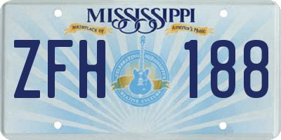 MS license plate ZFH188