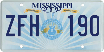 MS license plate ZFH190