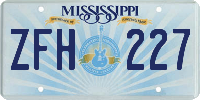 MS license plate ZFH227