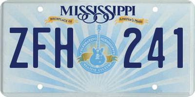 MS license plate ZFH241