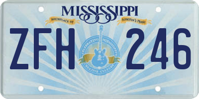 MS license plate ZFH246