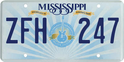 MS license plate ZFH247