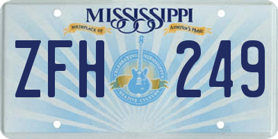 MS license plate ZFH249