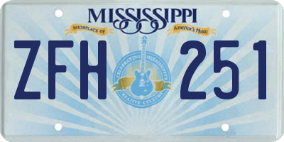 MS license plate ZFH251