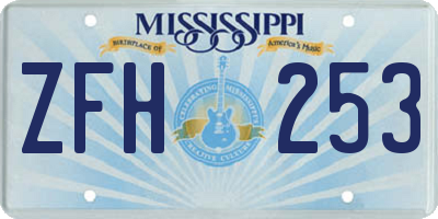 MS license plate ZFH253