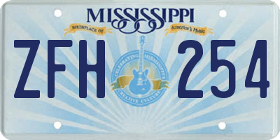 MS license plate ZFH254
