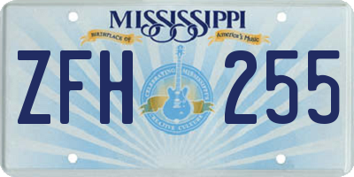 MS license plate ZFH255