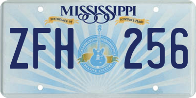 MS license plate ZFH256