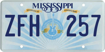 MS license plate ZFH257