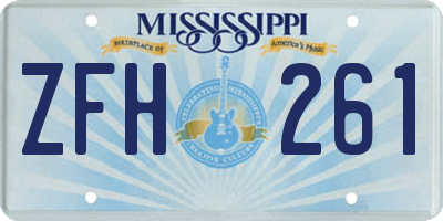MS license plate ZFH261
