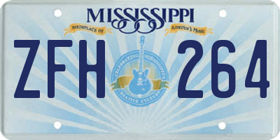 MS license plate ZFH264