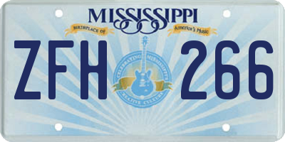 MS license plate ZFH266