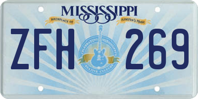 MS license plate ZFH269