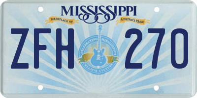 MS license plate ZFH270