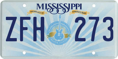 MS license plate ZFH273