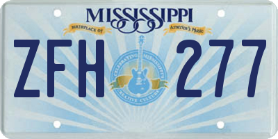 MS license plate ZFH277