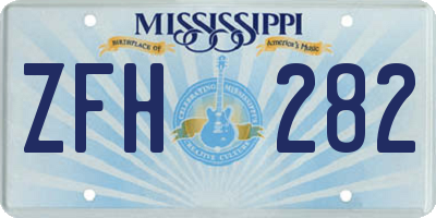 MS license plate ZFH282