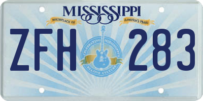 MS license plate ZFH283