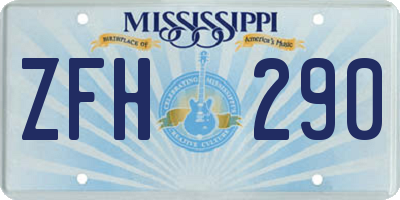 MS license plate ZFH290
