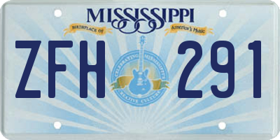 MS license plate ZFH291