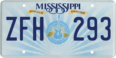 MS license plate ZFH293