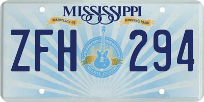 MS license plate ZFH294