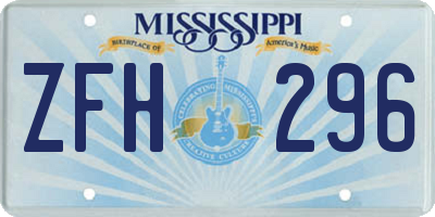 MS license plate ZFH296