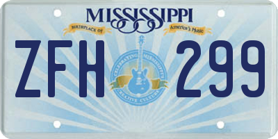 MS license plate ZFH299