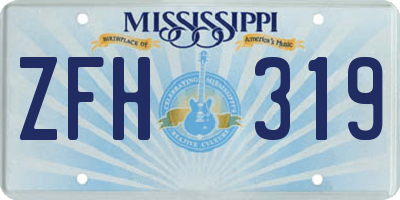 MS license plate ZFH319