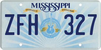 MS license plate ZFH327