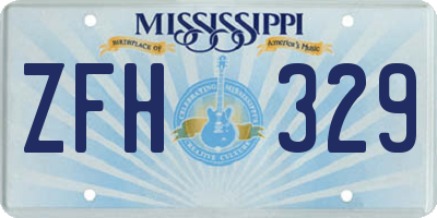 MS license plate ZFH329