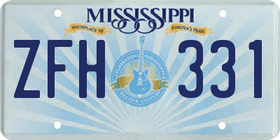 MS license plate ZFH331