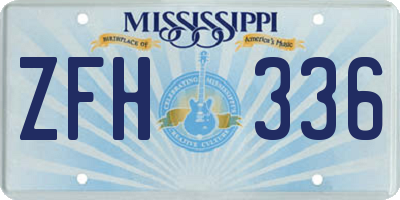 MS license plate ZFH336