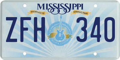 MS license plate ZFH340