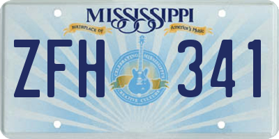 MS license plate ZFH341